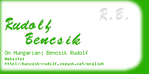 rudolf bencsik business card